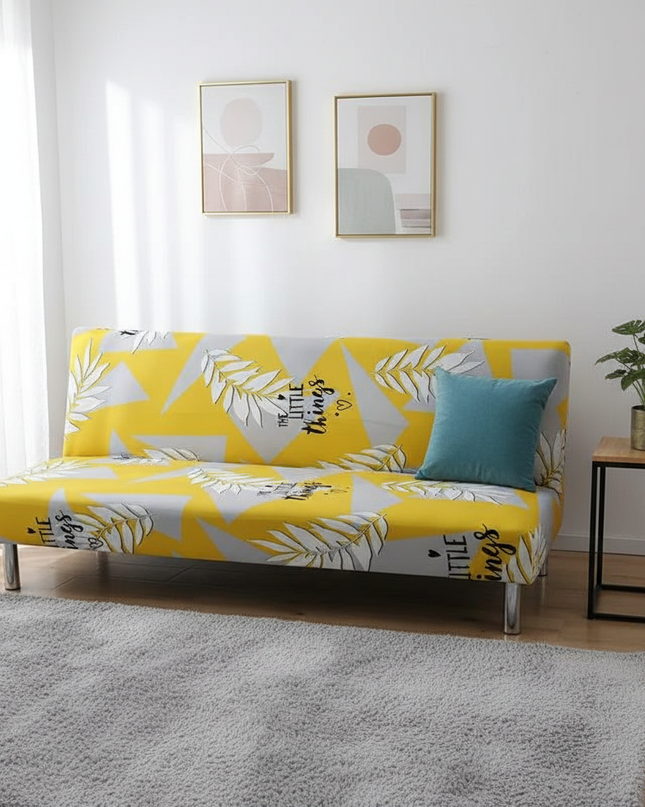 housse clic clac jaune – Protection canapé convertible – Photo Variation 4