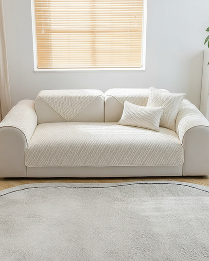Housse de clic clac matelassée écru antidérapante – Protection canapé convertible – Photo Variation 4