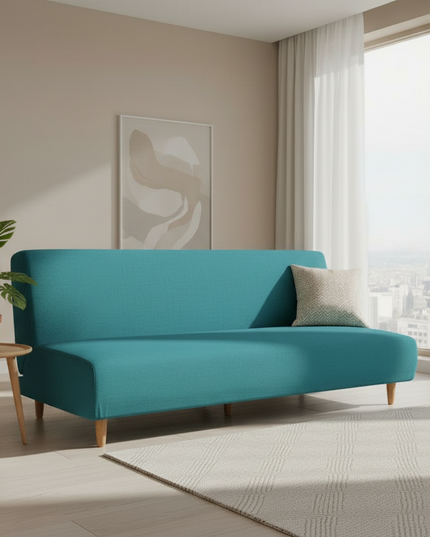 housse clic clac turquoise – Protection canapé convertible – Photo Variation 4