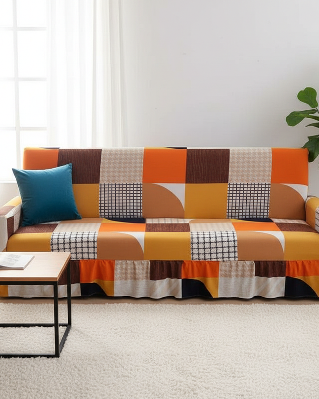 Housse de clic clac patchwork multicolore – Protection canapé convertible – Photo Variation 4