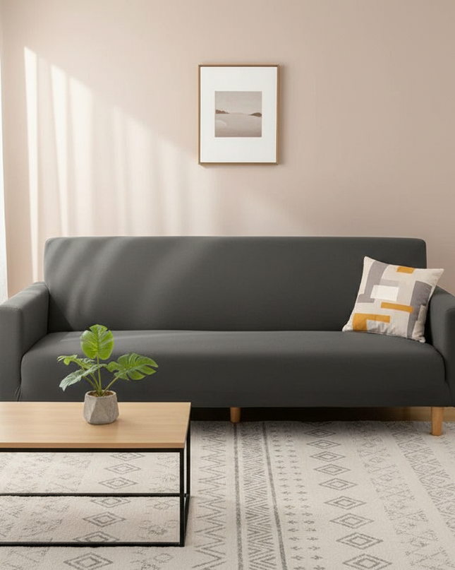Housse de clic clac anthracite extensible protectrice – Protection canapé convertible – Photo Variation 4