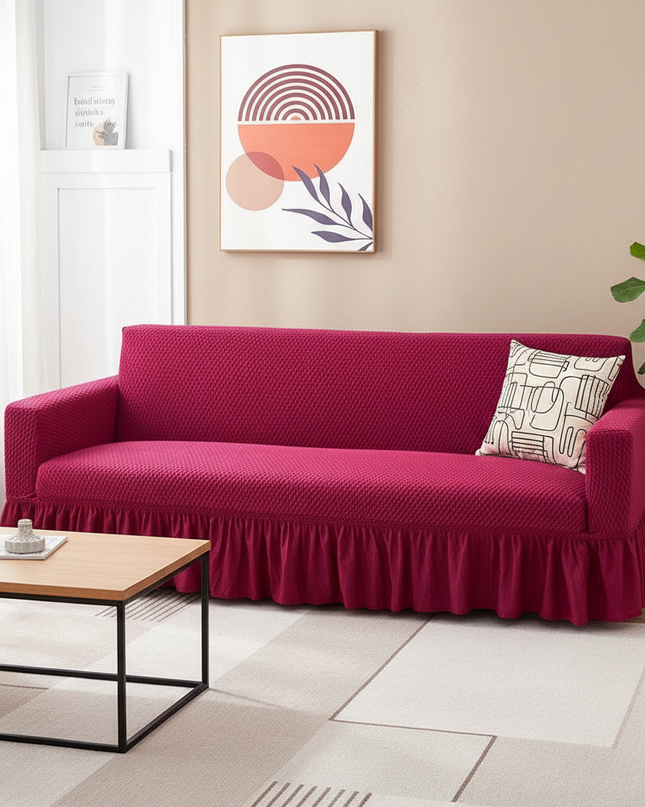 housse clic clac fushia – Protection canapé convertible – Photo Variation 4