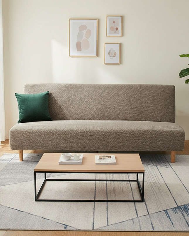 housse clic clac beige – Protection canapé convertible – Photo Variation 4