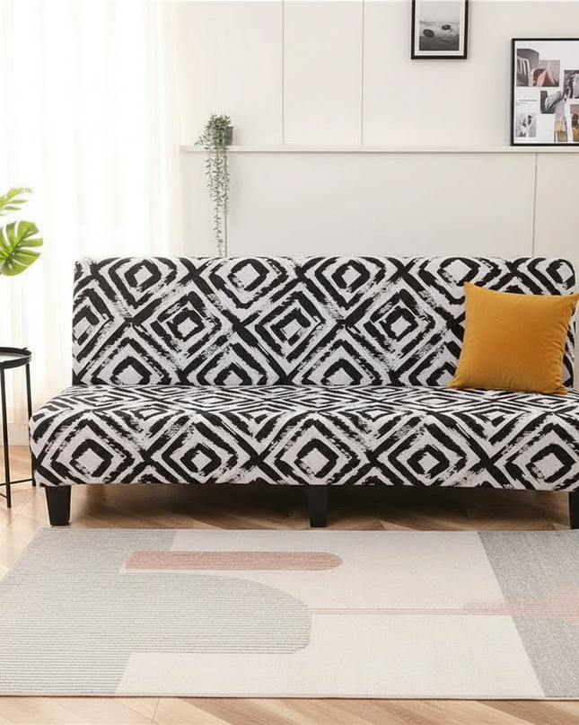 Housse de clic clac losanges noirs – Protection canapé convertible – Photo Variation 4