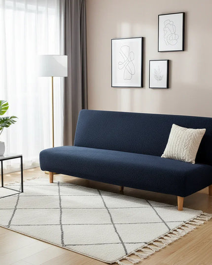 housse clic clac bleu pétrole – Protection canapé convertible – Photo Variation 4