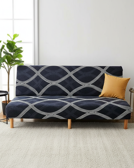 Housse de clic clac noire géométrique – Protection canapé convertible – Photo Variation 4