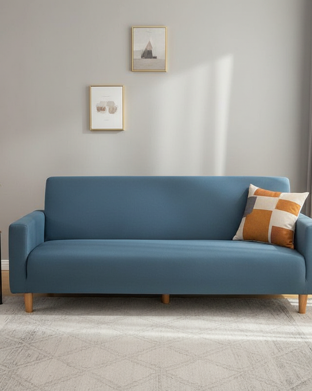 Housse de clic clac gris bleu extensible – Protection canapé convertible – Photo Variation 4