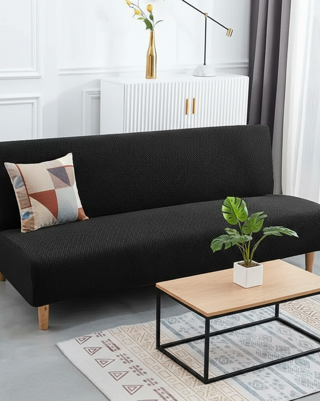 Housse de clic clac noire jacquard. – Protection canapé convertible – Photo Variation 4