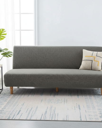 Housse de clic clac grise jacquard extensible – Protection canapé convertible – Photo Variation 4