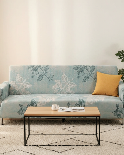 Housse de clic clac aqua feuillage – Protection canapé convertible – Photo Variation 4