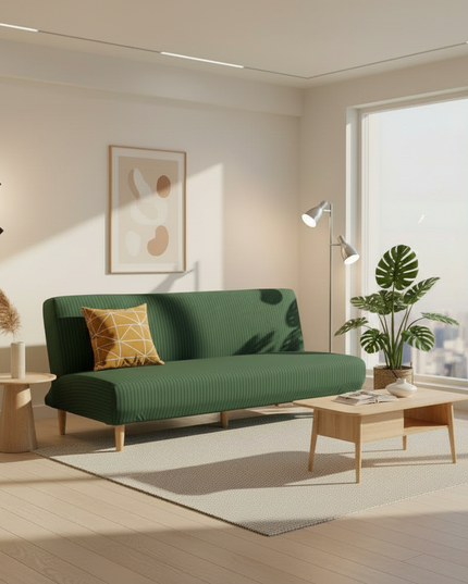 Housse de clic clac marron stretch – Protection canapé convertible – Photo Variation 4