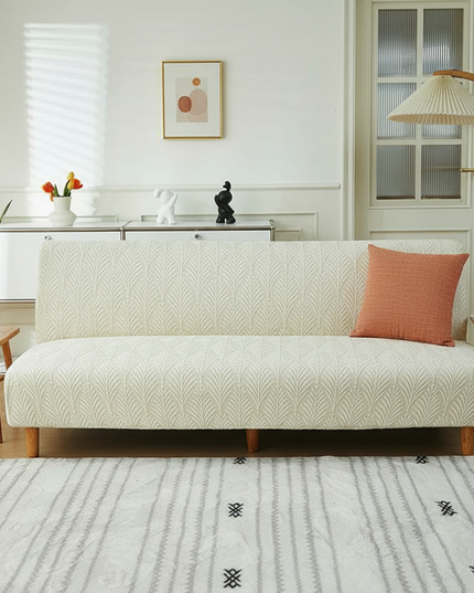 Housse de clic clac Écru Jacquard Stretch – Protection canapé convertible – Photo Variation 4