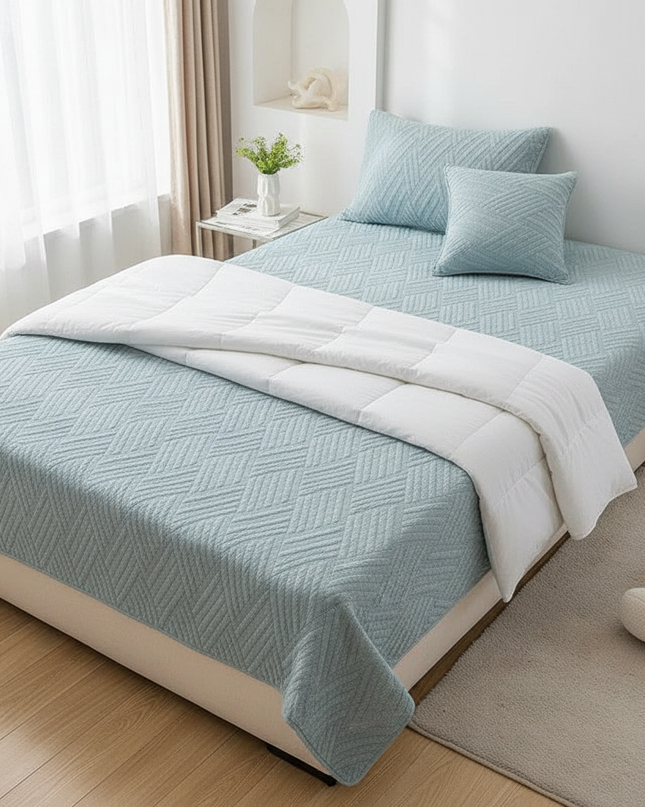 Housse de clic clac matelassée bleu – Protection canapé convertible – Photo Variation 3