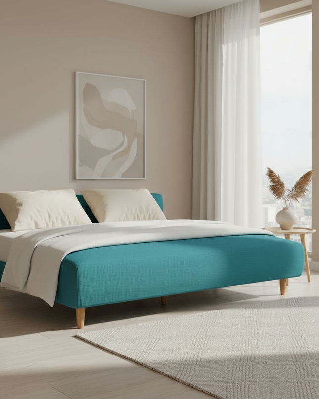 housse clic clac turquoise – Protection canapé convertible – Photo Variation 3