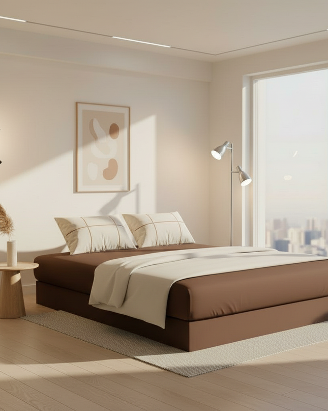 Housse de clic clac marron stretch – Protection canapé convertible – Photo Variation 3