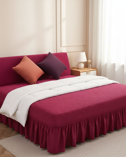 housse clic clac fushia – Protection canapé convertible – Photo Variation 3