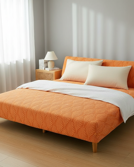 housse clic clac orange – Protection canapé convertible – Photo Variation 3