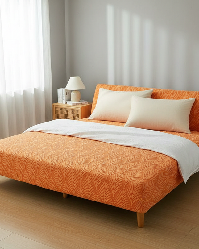 housse clic clac orange – Protection canapé convertible – Photo Variation 3