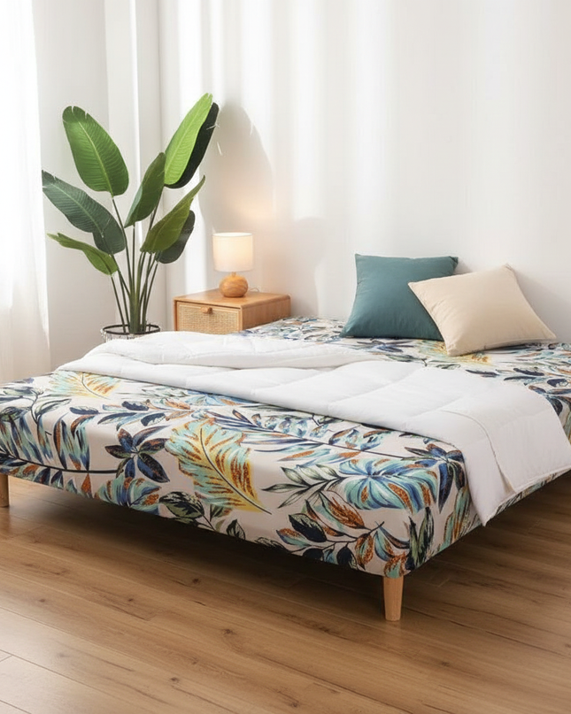 Housse de clic clac feuilles tropicales multicolores – Protection canapé convertible – Photo Variation 3