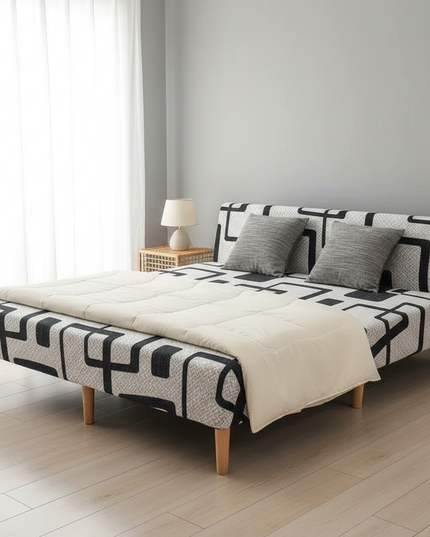 Housse de clic clac géométrique noir clair – Protection canapé convertible – Photo Variation 3