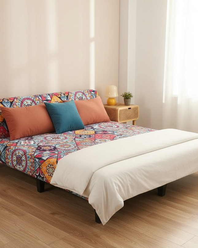 housse clic clac colorée – Protection canapé convertible – Photo Variation 3