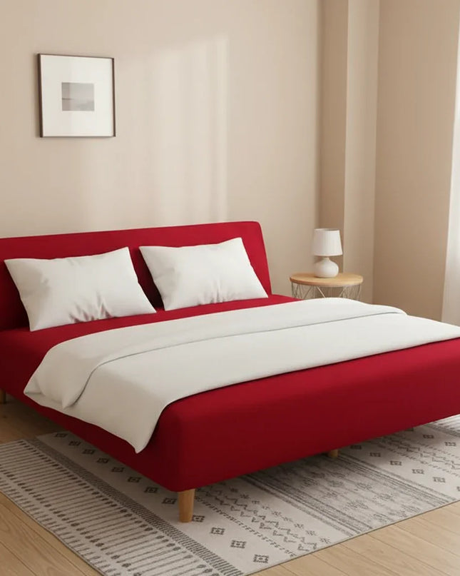 housse clic clac rouge – Protection canapé convertible – Photo Variation 3