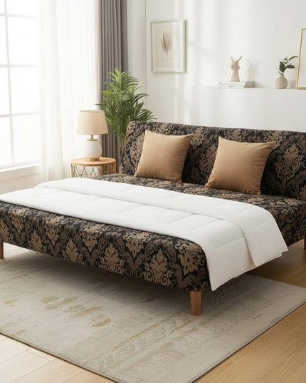 Housse de clic clac damassé noir doré – Protection canapé convertible – Photo Variation 3