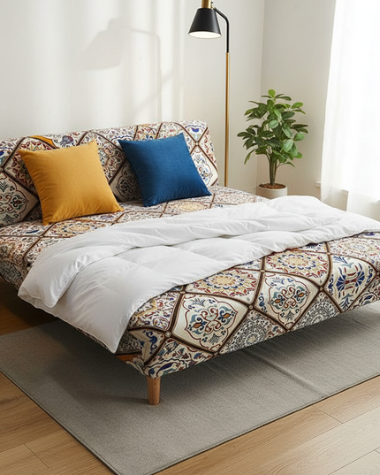 Housse de clic clac Mosaïque Multicolore Bohème – Protection canapé convertible – Photo Variation 3