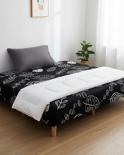 Housse de clic clac noire feuilles tropicales – Protection canapé convertible – Photo Variation 3