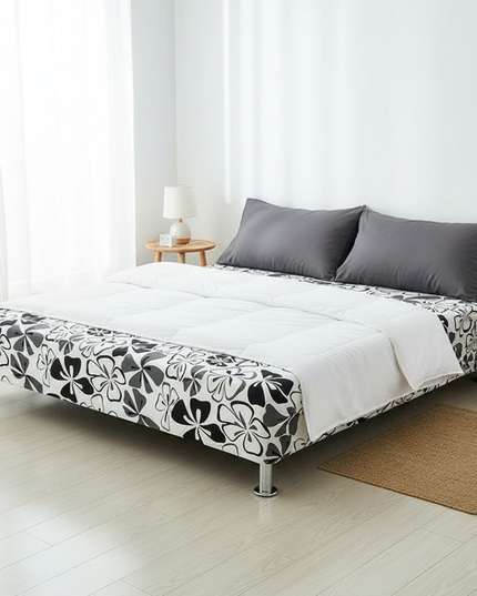 Housse de clic clac fleurs noir blanc – Protection canapé convertible – Photo Variation 3