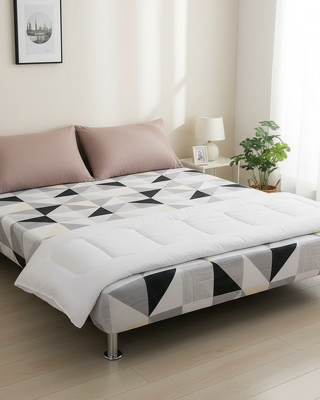 Housse de clic clac géométrique contrasté – Protection canapé convertible – Photo Variation 3