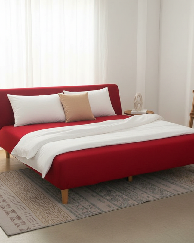 housse clic clac terracotta – Protection canapé convertible – Photo Variation 3