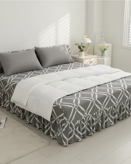 Housse de clic clac gris motifs géométriques – Protection canapé convertible – Photo Variation 3