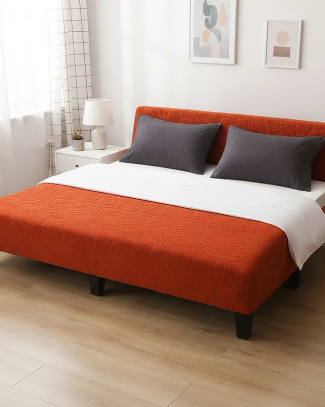 Housse de clic clac rouille feuillage – Protection canapé convertible – Photo Variation 3