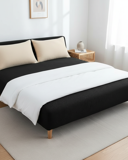 Housse de clic clac jacquard extensible noir – Protection canapé convertible – Photo Variation 3