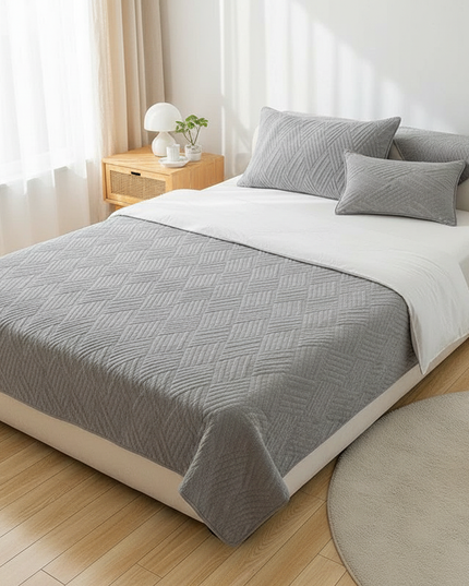 Housse de clic clac gris matelassé scandinave – Protection canapé convertible – Photo Variation 3