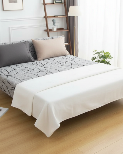 Housse de clic clac imprimée abstraite grise – Protection canapé convertible – Photo Variation 3