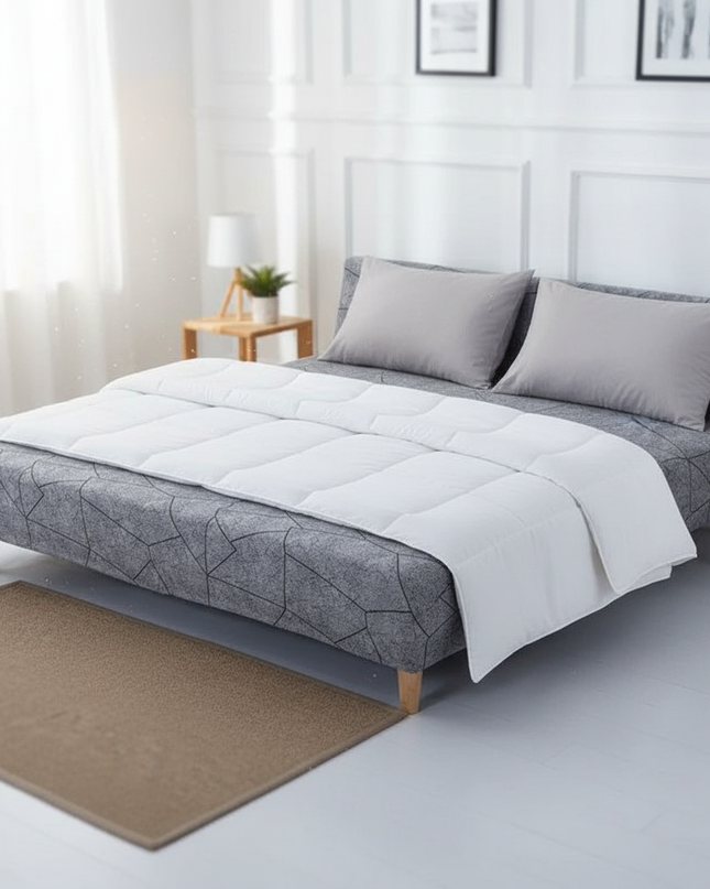 Housse de clic clac grise géométrique – Protection canapé convertible – Photo Variation 3