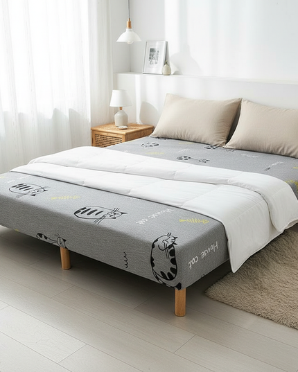 Housse de clic clac Gris Chats Poissons – Protection canapé convertible – Photo Variation 3