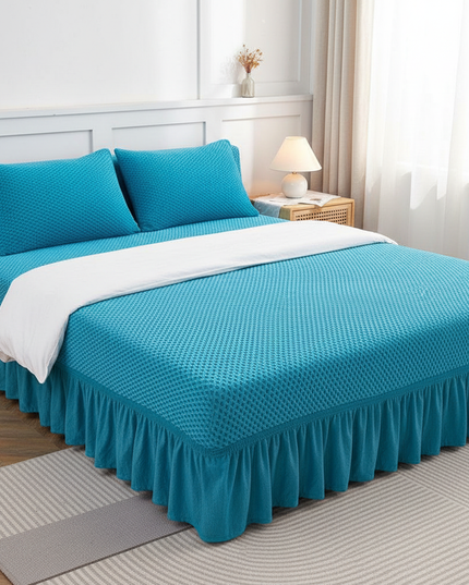 Housse de clic clac turquoise sans accoudoirs – Protection canapé convertible – Photo Variation 3