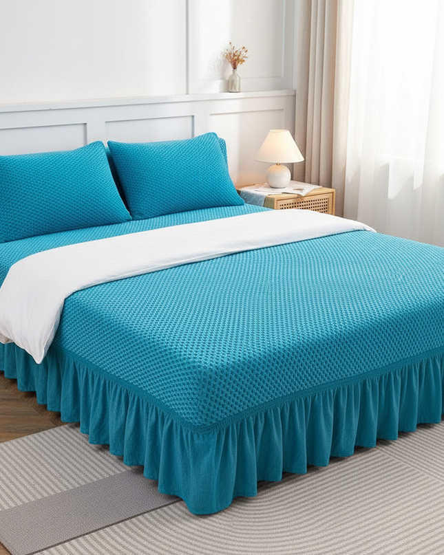 Housse de clic clac turquoise sans accoudoirs – Protection canapé convertible – Photo Variation 3