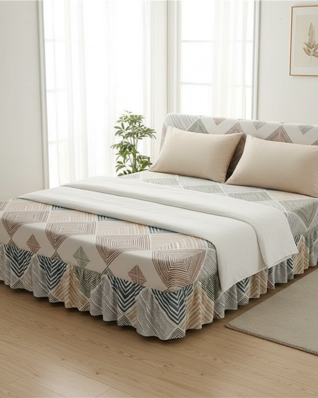 Housse de clic clac géométrique jupe extensible – Protection canapé convertible – Photo Variation 3