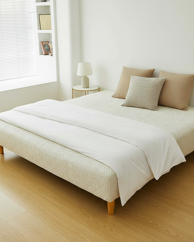 Housse de clic clac Stretch Jacquard Écru – Protection canapé convertible – Photo Variation 3