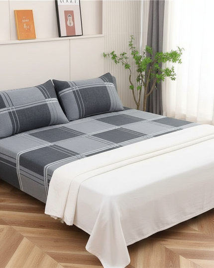 Housse de clic clac extensible carreaux gris – Protection canapé convertible – Photo Variation 3