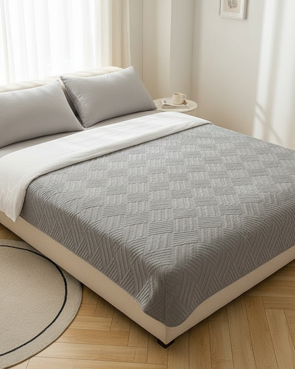 Housse de clic clac coton gris matelassé – Protection canapé convertible – Photo Variation 3