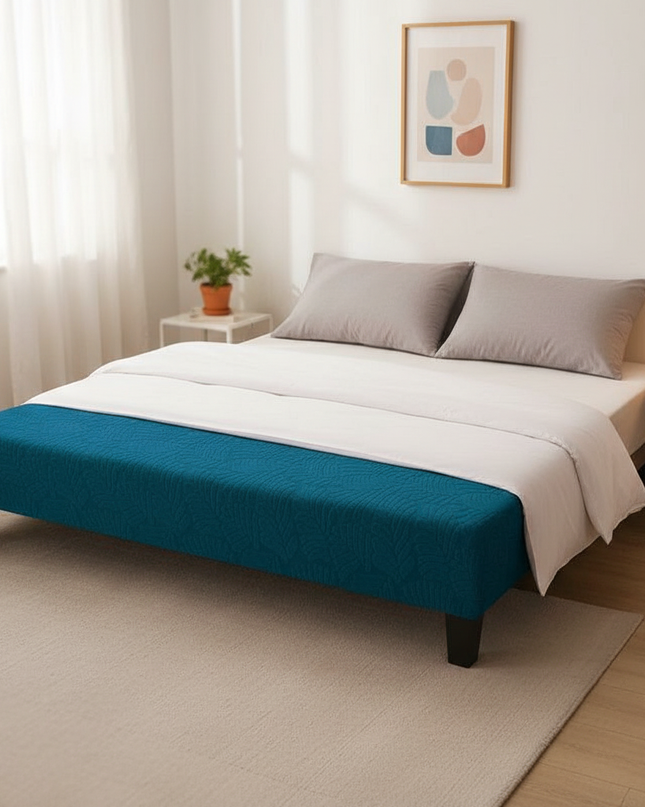 Housse de clic clac bleu canard motifs – Protection canapé convertible – Photo Variation 3