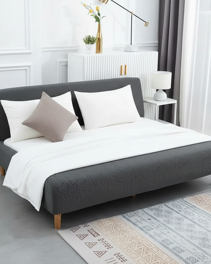 Housse de clic clac anthracite jacquard extensible – Protection canapé convertible – Photo Variation 3