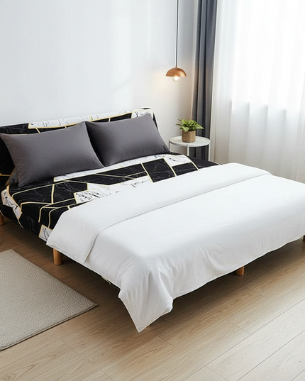 Housse de clic clac Géométrique Marbre Noir – Protection canapé convertible – Photo Variation 3