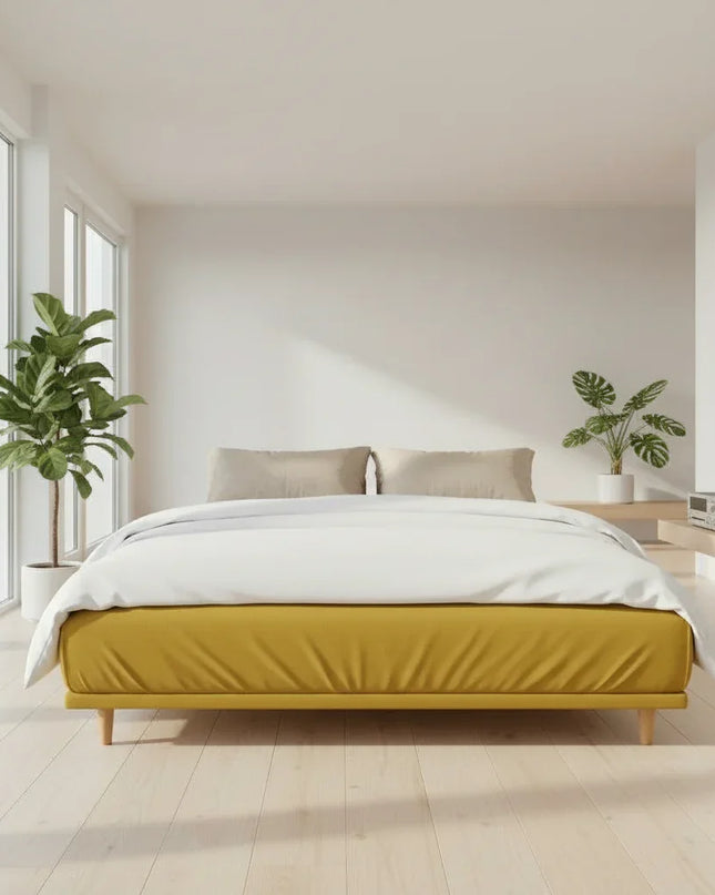 housse clic clac moutarde – Protection canapé convertible – Photo Variation 3