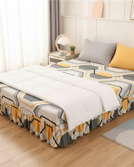 Housse de clic clac géométrique jaune gris – Protection canapé convertible – Photo Variation 3